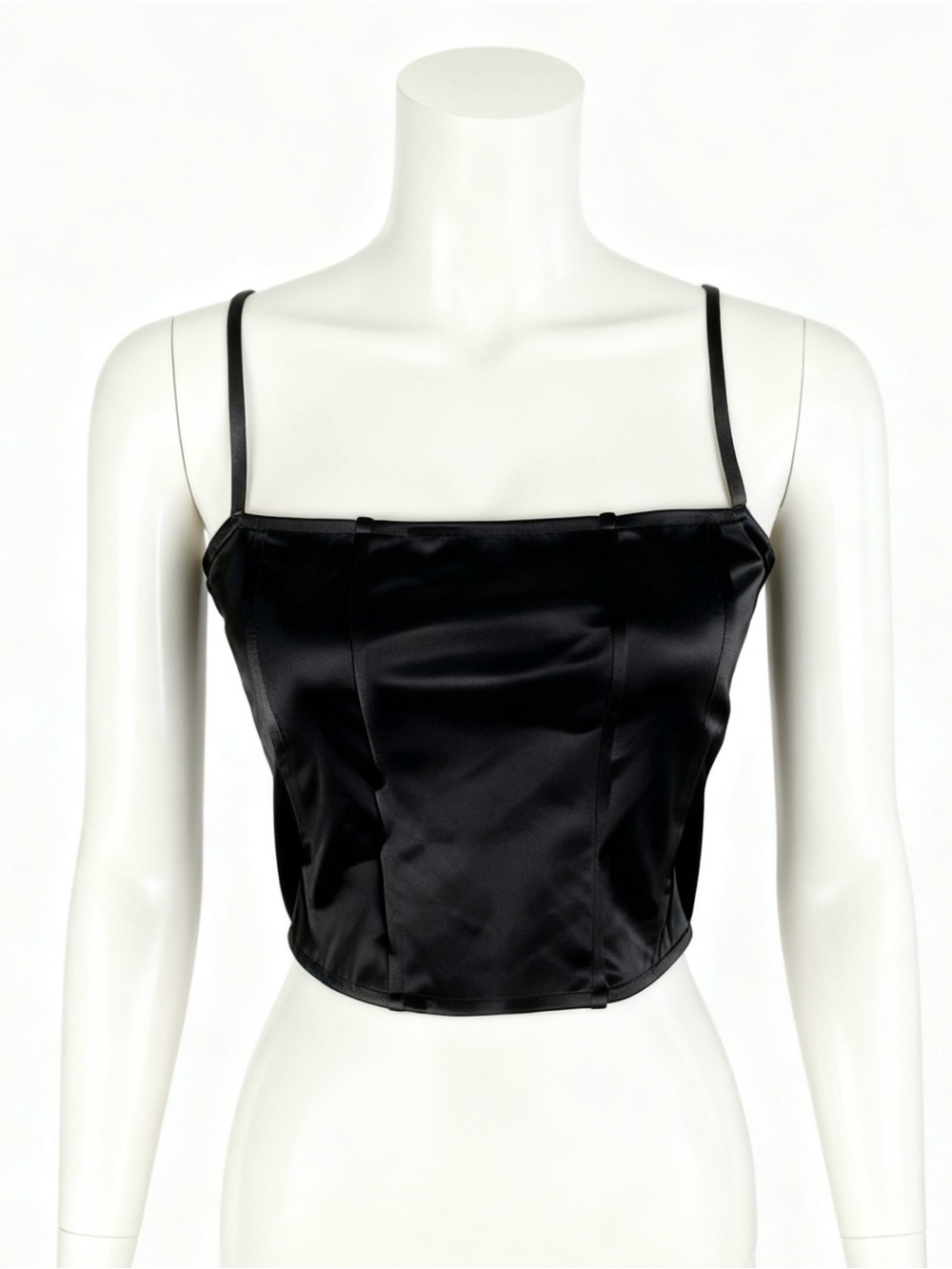 H&M Divided Black Lace-Up Satin Cami